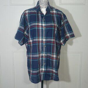 RARE VINTAGE 80S Favorites Plaid Button Up Shirt XL Made in Yugoslavia Retro